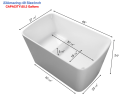 Sleek White Acrylic Freestanding Soaking Bathtub, Sit-In Design, with Chrome Overflow and Drain, cUPC Certified, Available for Express Delivery