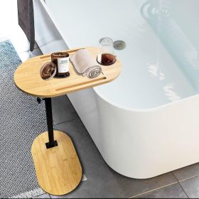 Bamboo bathtub tray table with adjustable height bathtub edge table, portable independent tray bathtub rack, suitable for luxury bathrooms, home spa