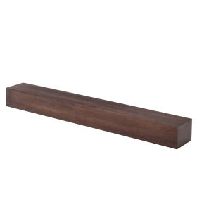 72'' Fireplace Mantel Wooden Wall Mounted Floating Shelf 8" Deep Solid Pine Wood,Brown