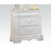 White 3-Drawer Nightstand with Hidden Top Drawer