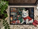 NEW American Eskimo Cozy Christmas Doormat Front Door Mat Indoor Outdoor Rugs for Entryway, Non Slip Washable Low Pile, 18H X 27W