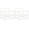 Patio Chairs 2 pcs White Solid Wood Pine