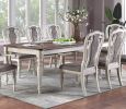 Transitional 9pc Dining Set Dining Table w Oak Top 6xSide Chairs And 2x Arm Chairs Cushion Seat Antique White Kitchen Dining Room