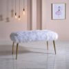 White and Gold Bench with Straight Legs