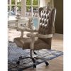 Vintage Grey and Bone White Swivel Chair with Lift