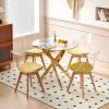1+4,5pieces dining set, Table metal leg Dining Table for 4-6 people With glass Table Top, Pedestal Dining Table, End Table Leisure Coffee Table
