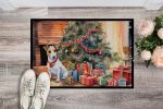 NEW Jack Russell Terrier Cozy Christmas Doormat Front Door Mat Indoor Outdoor Rugs for Entryway, Non Slip Washable Low Pile, 18H X 27W