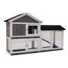 Rabbit Hutch, Indoor Bunny Cage, Outdoor Rabbit Cages with Run, Pet House with Deeper No Leak Tray, UV Panel