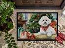 NEW Bichon Frise Cozy Christmas Doormat Front Door Mat Indoor Outdoor Rugs for Entryway, Non Slip Washable Low Pile, 18H X 27W