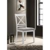 Set of 2 Light Gray Upholstered Dining Chairs, White