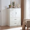 Farmhouse 5 Drawer Dresser for Bedroom, Tall Chest of Drawers, Chest of Drawers Organizer Storage,Wood Rustic Bedroom Dresser for Closet, Living Room