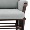 HOMCOM Nursery Glider Rocking Chair with Ottoman, Thick Padded Cushion Seating and Wood Base, Light Gray