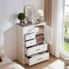 Farmhouse 5 Drawer Dresser for Bedroom, Tall Chest of Drawers, Chest of Drawers Organizer Storage,Wood Rustic Bedroom Dresser for Closet, Living Room