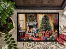 NEW Keeshond Cozy Christmas Doormat Front Door Mat Indoor Outdoor Rugs for Entryway, Non Slip Washable Low Pile, 18H X 27W
