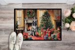 NEW Keeshond Cozy Christmas Doormat Front Door Mat Indoor Outdoor Rugs for Entryway, Non Slip Washable Low Pile, 18H X 27W