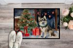 NEW Alaskan Klee Kai Cozy Christmas Doormat Front Door Mat Indoor Outdoor Rugs for Entryway, Non Slip Washable Low Pile, 18H X 27W