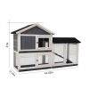 Rabbit Hutch, Indoor Bunny Cage, Outdoor Rabbit Cages with Run, Pet House with Deeper No Leak Tray, UV Panel