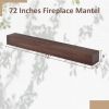 72'' Fireplace Mantel Wooden Wall Mounted Floating Shelf 8" Deep Solid Pine Wood,Brown