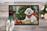 NEW Bichon Frise Cozy Christmas Doormat Front Door Mat Indoor Outdoor Rugs for Entryway, Non Slip Washable Low Pile, 18H X 27W
