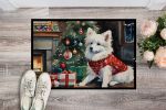 NEW American Eskimo Cozy Christmas Doormat Front Door Mat Indoor Outdoor Rugs for Entryway, Non Slip Washable Low Pile, 18H X 27W