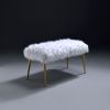 White and Gold Bench with Straight Legs