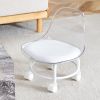 The small and cute white chair with silky pulleys can move freely, which is suitable for use in various scenes