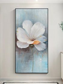 White flower thick large size square picture oil canvas painting abstract sitting room dining-room wall no framework (size: 60x90cm)