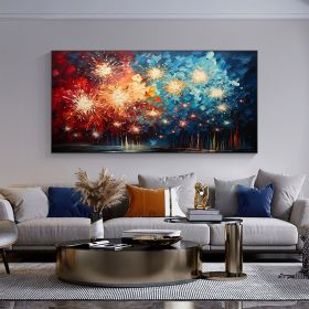 Handmade Oil Painting Large Original Firework Oil Painting on Canvas Abstract Color Painting Custom Textured Wall Art Bedroom Wall Decor Custom Painti (style: 01, size: 40x80cm)