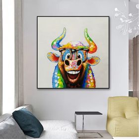 Hand Oil PaintingThe Cafe Abstract Original Abstract Painting Original Oil Painting Abstract Wall Art Canvas Living Room Decoration (style: 02, size: 70x70cm)