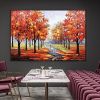 Hand Oil Painting Large Size Abstract Trees Landscape Oil Painting On Canvas Modern Pop Art Wall Picture For Home Decoration
