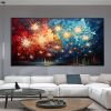Handmade Oil Painting Large Original Firework Oil Painting on Canvas Abstract Color Painting Custom Textured Wall Art Bedroom Wall Decor Custom Painti
